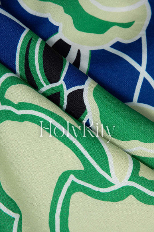 Printed Long Sleeve Chest Pocket Shirt And Drawstring Tie Pants Set