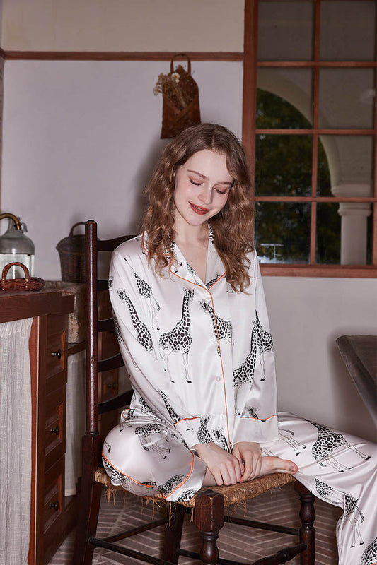 Long Sleeve Loose Casual Wear - Giraffe Print