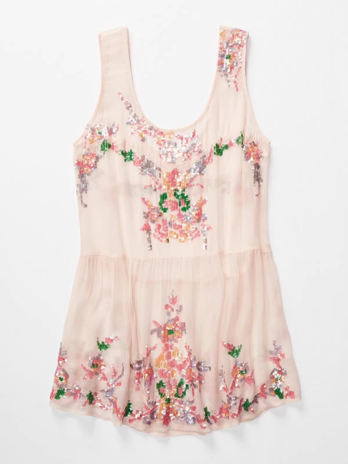 Bohemian Sequin Perspective Backless Dress