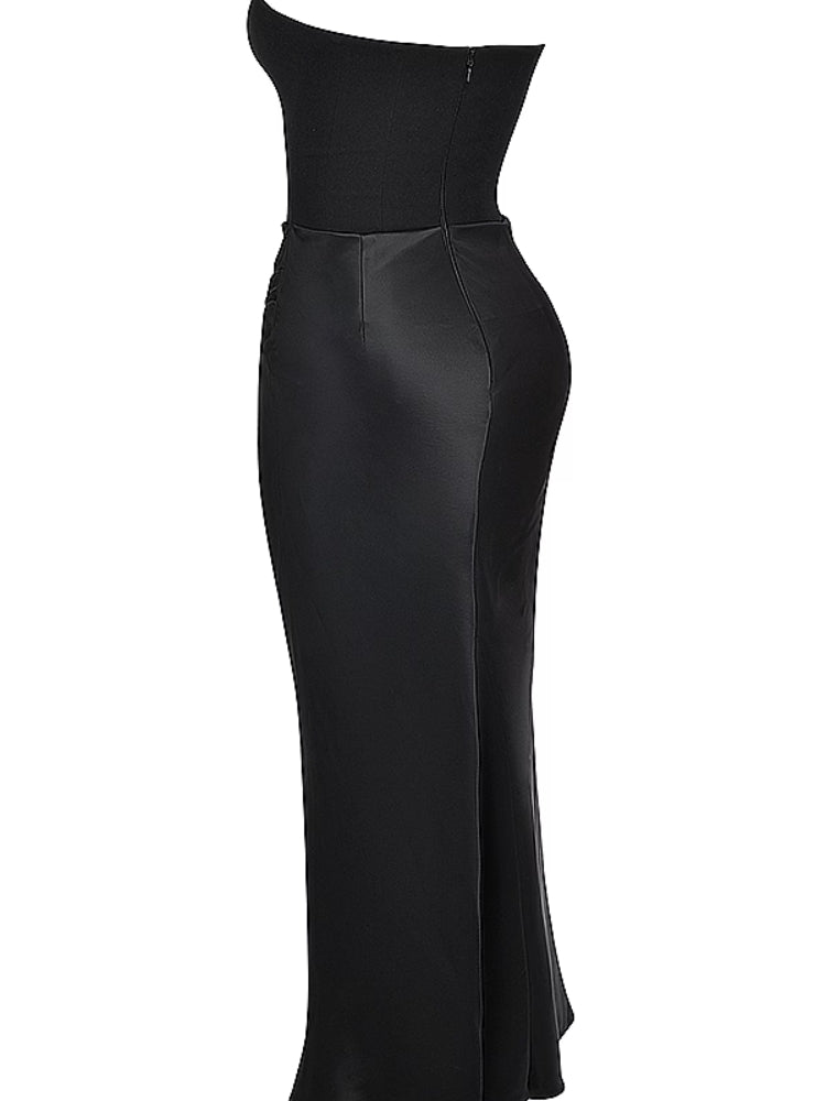 black strapless co chromosome dress