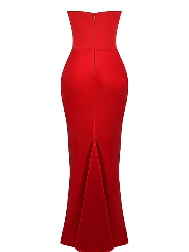 Scarlet Strapless Corset Maxi Dress