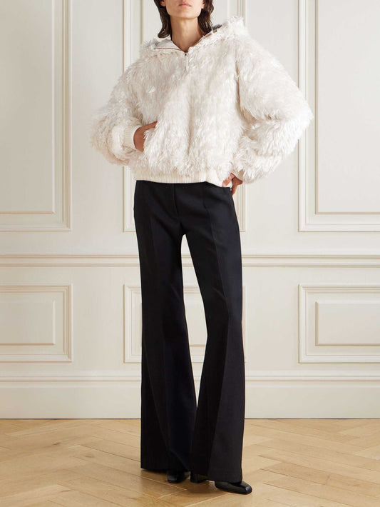 Exquisite Hooded Plush Jacket