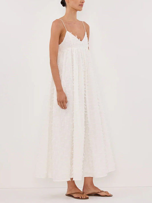 Elegant V-neck Exquisite Small Tassel Midi Dress