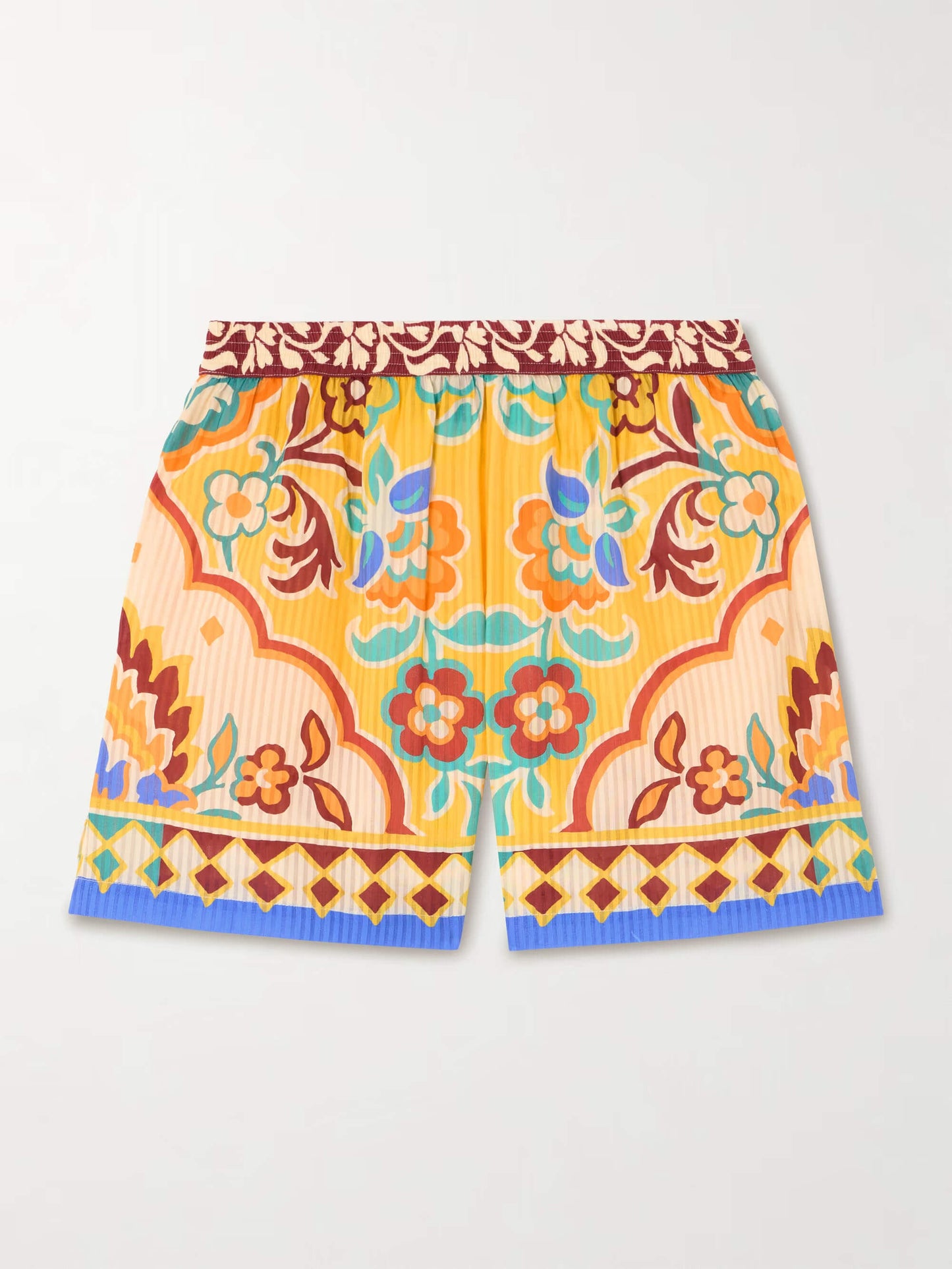 Ethnic Print Satin Halterneck Top And Shorts Set