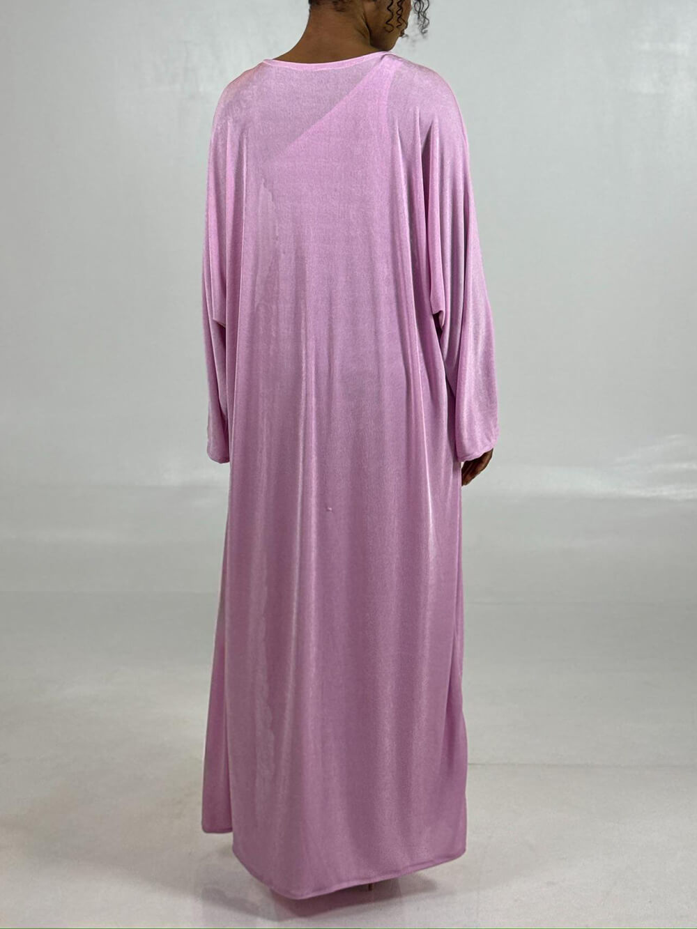 Elegant One-Shoulder Ruched Pink Maxi Dress With Long-Sleeve Cardigan Set