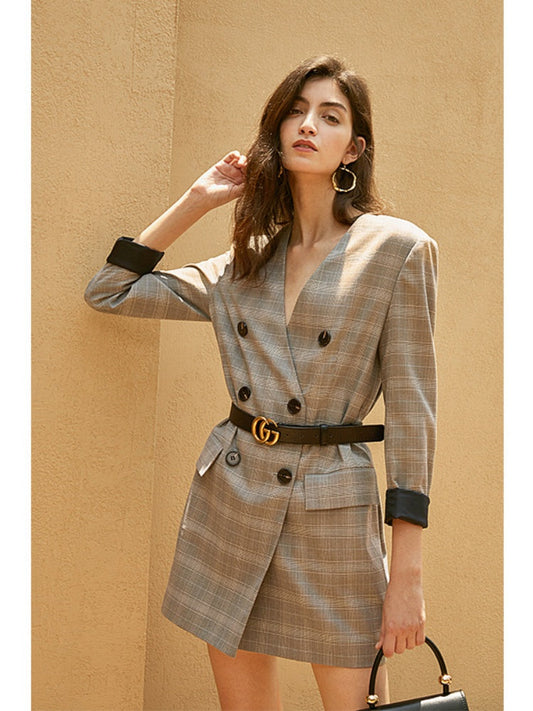 Double-Breasted Blazer Mini Dress