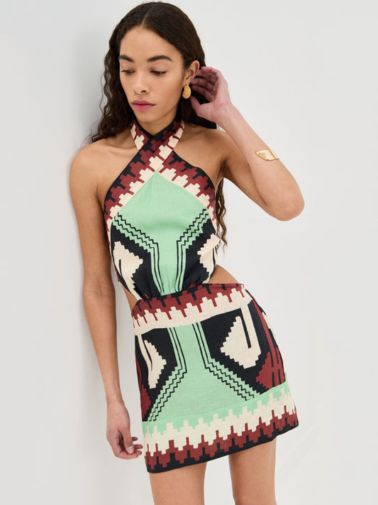 Halter Print Beach Dress