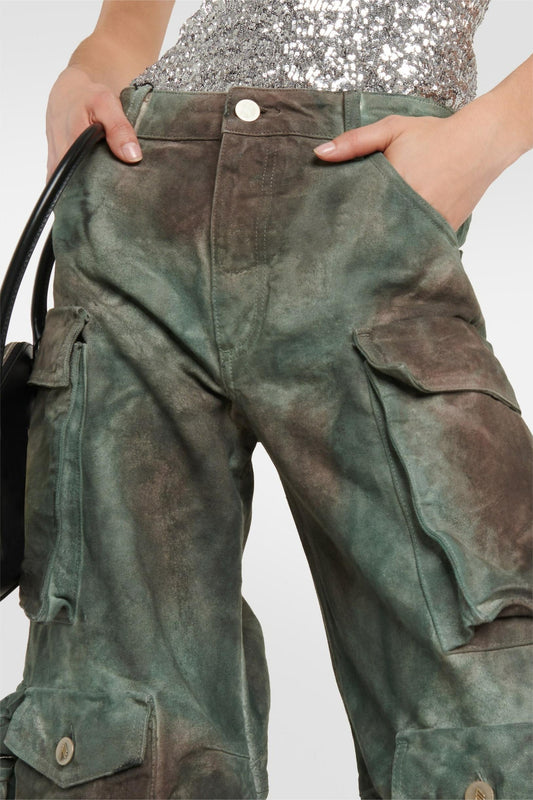 Kynlee Distressed Cargo Denim Jeans