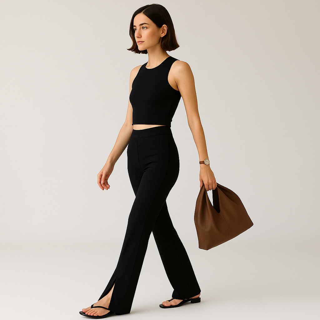 Slim Fit Split-Hem Trousers | Sculpting Silhouette | Modern Minimalist