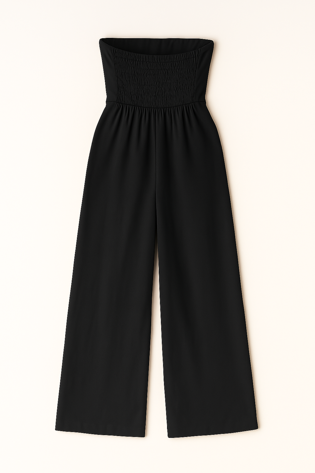 Strapless Wide Leg Jumpsuit | High Waist Structured Bodice Summer