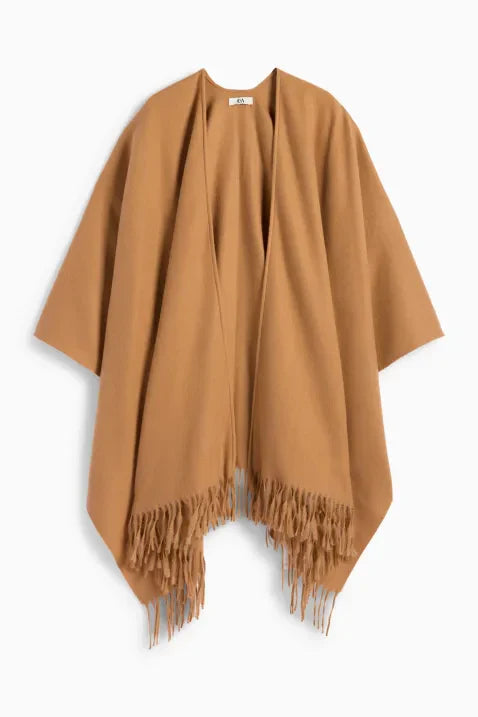 Fringed Open Poncho | Lightweight Drape