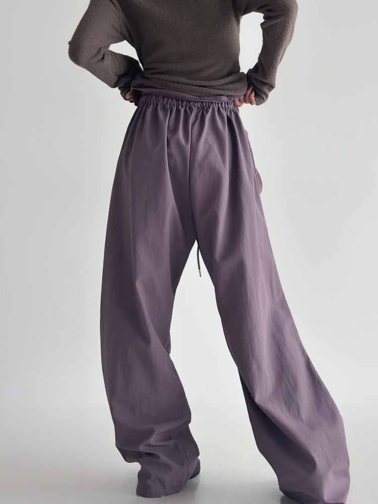 Drawstring Wide-Leg Pants