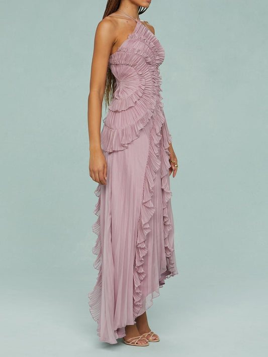 Amber | Rosé Ruffle Elegance Gown