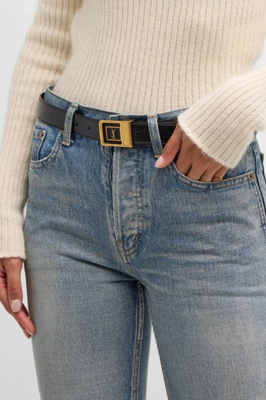 YSL Buckle Leather Belt