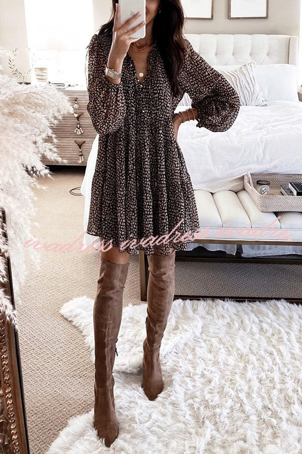 Vestido mini babydoll con estampado de leopardo Dreamy Days