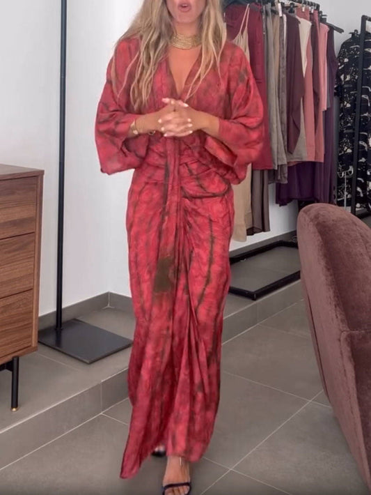 Kimono-Style Printed Dress