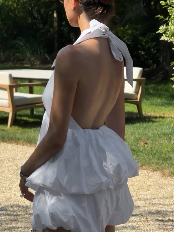 Halter Neck Backless Top And Bud Mini Shorts Suit