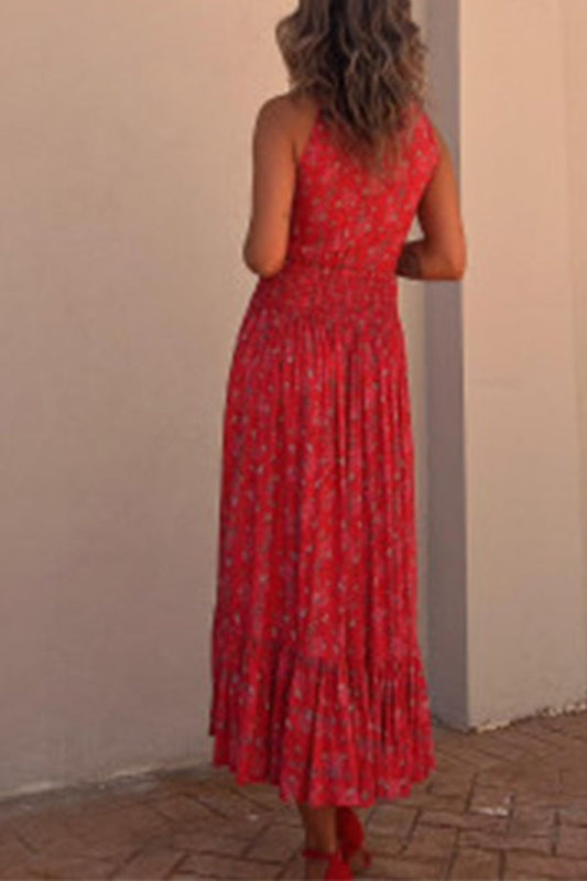 Vestido floral con lazo en el pecho