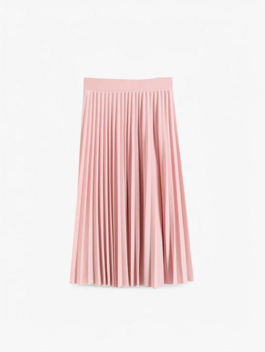 Pleated Midi Skirt | High Waist | Flowing A-line Silhouette