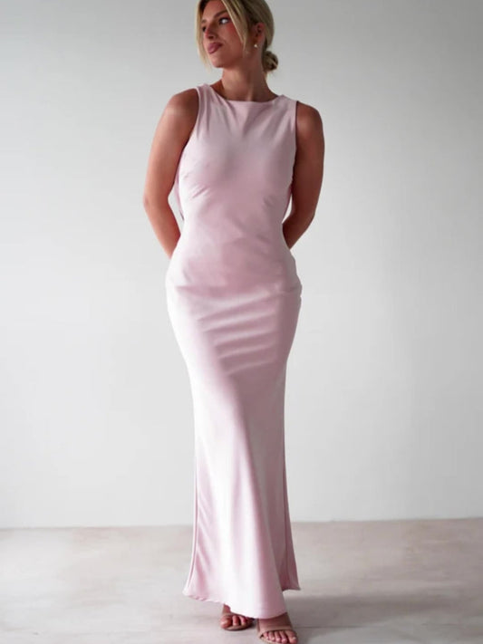 Solid Slim Sleeveless Dress