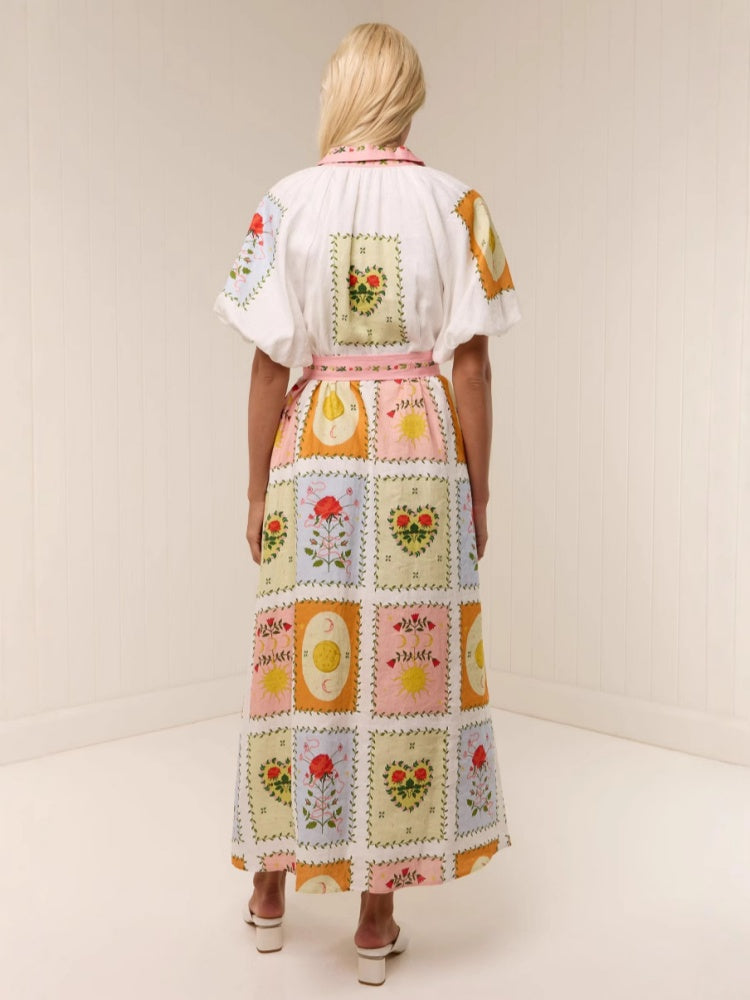 Tie Cardigan Linen Dress