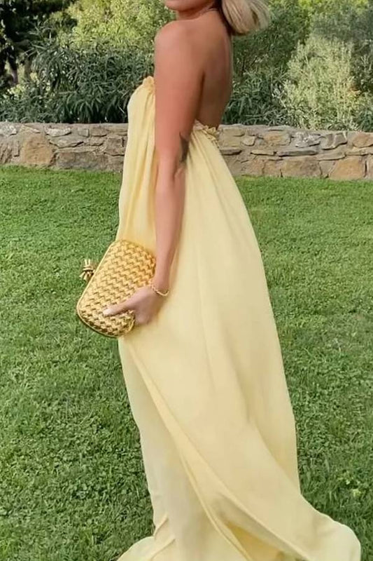 Elegante vestido de fiesta sin tirantes