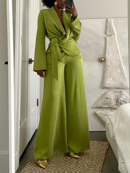 Exquisite Single-Breasted Tie-Down Blazer