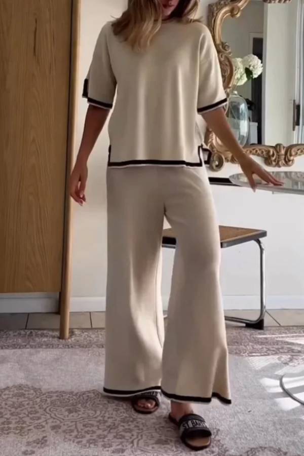 Fashion Slit Knit Two Piece Set