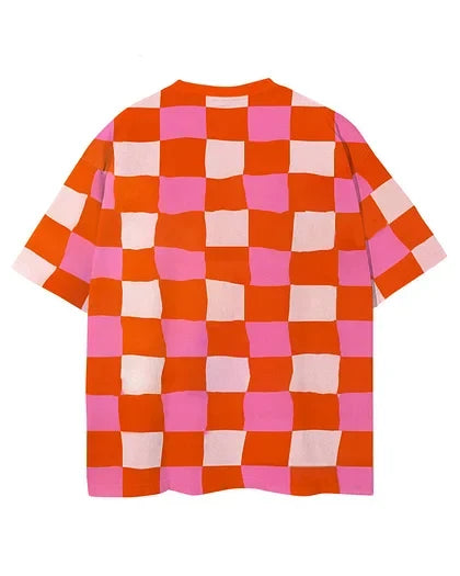 Lattice Sardine Print Short Sleeve T-Shirt