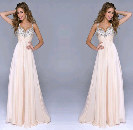 Popular Evening Dress Chiffon Sequin Sling Dress