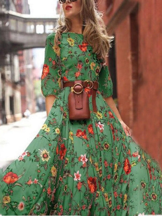Bohemian Flowy Printed Maxi Dress