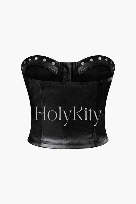 Faux Leather Tube Top