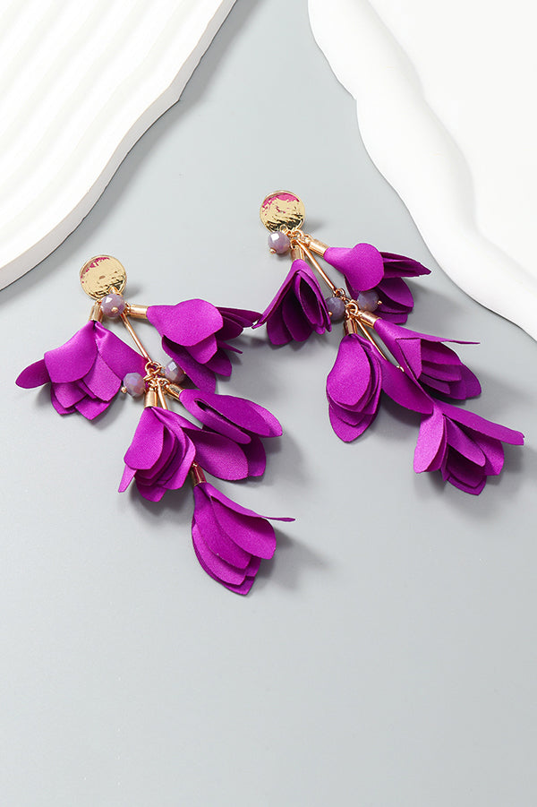 Pendientes con borlas de flores bohemias