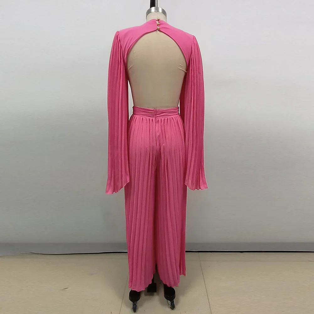 Pink 3D Floral Maxi Dress