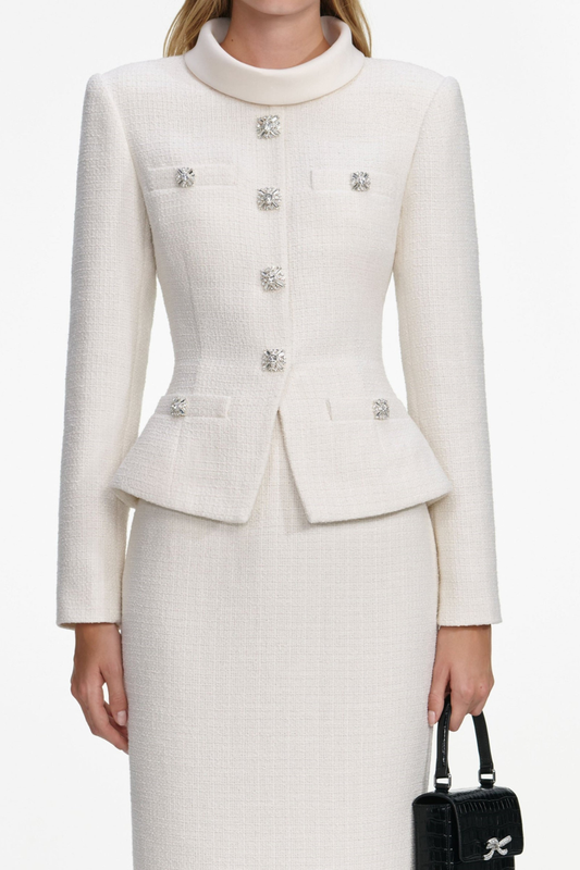 Archiba Tweed Blouse Top & Midi Skirt set