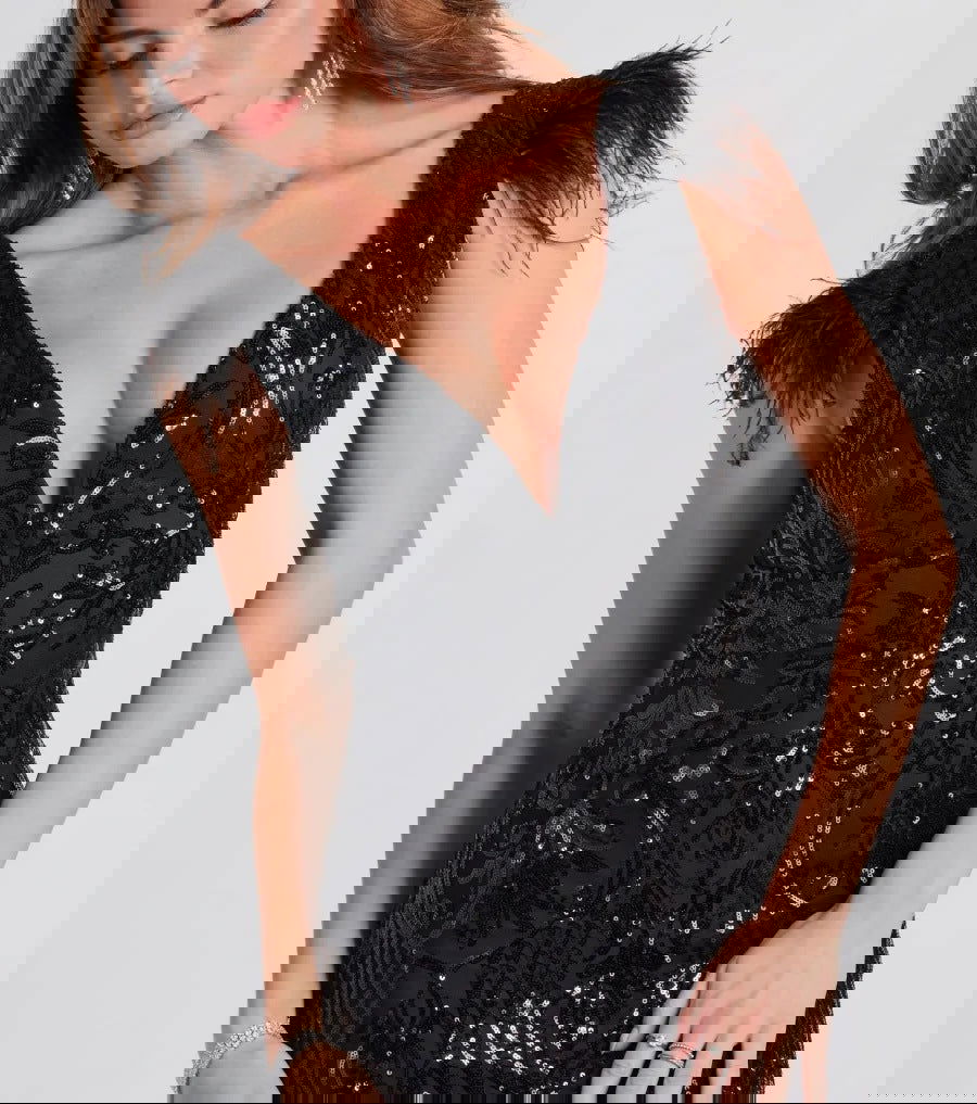 ArrivalElegant Slim Fit Sequined Cocktail Dress