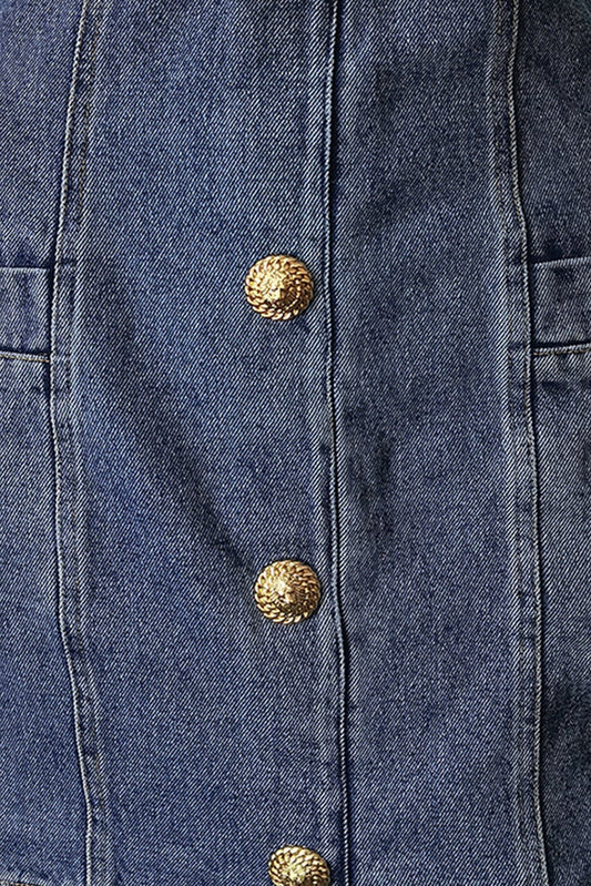 August Button Embellished Bodycon Skirt