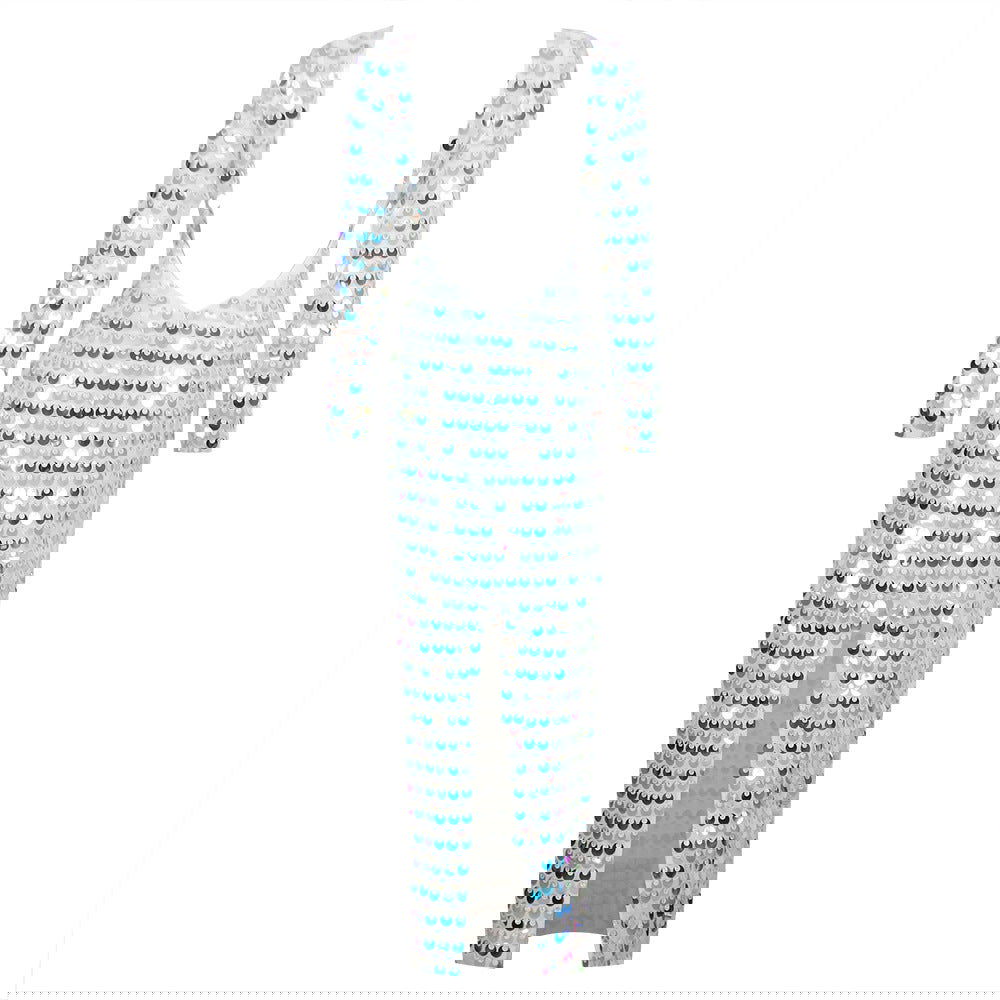 High End Sequined Light Luxury One Shoulder Dress Cocktail Host Annual Meeting