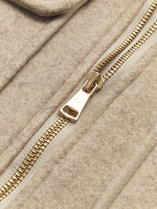 Wool Blend Short Jacket | Structured Fit | Zip Front