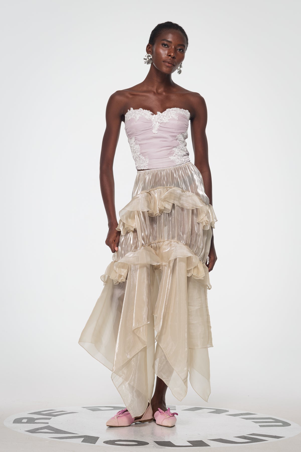 Bahati Ruffle Asymmetric Maxi Skirt