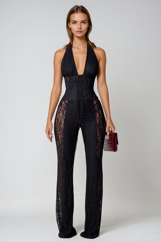 Bethan Lace Plunge Cutout Jumpsuit
