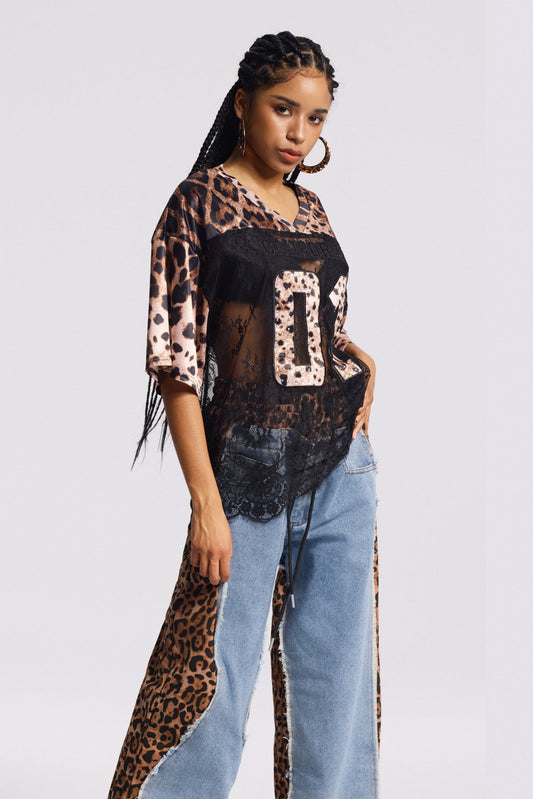 Binyamin Lace T Shirt In Brown