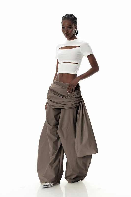 Creiddylad Ruch Drawstring Barrel Pants In Brown