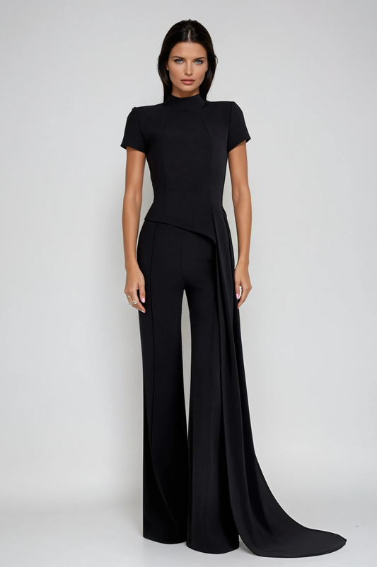 December Deconstruct Fringe Pants Set In Black