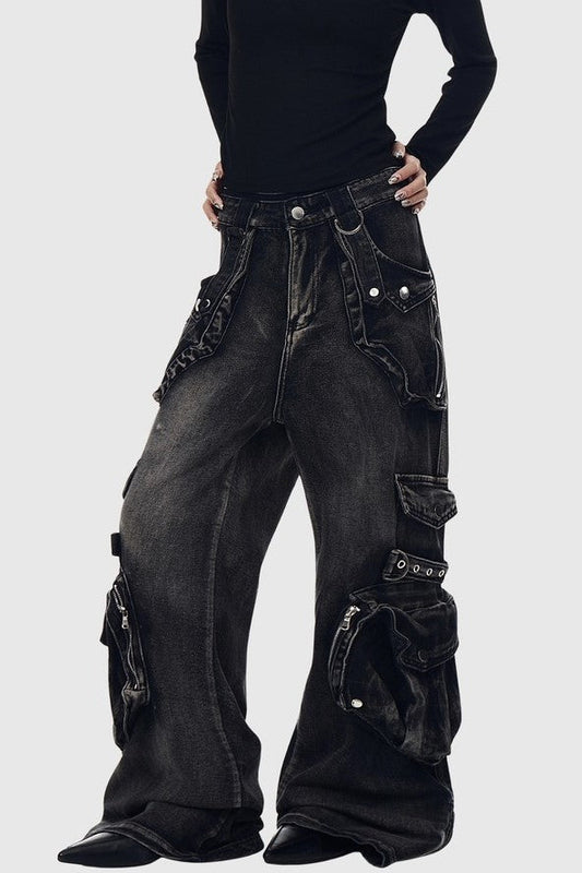 Elysia Cargo Jeans - Black