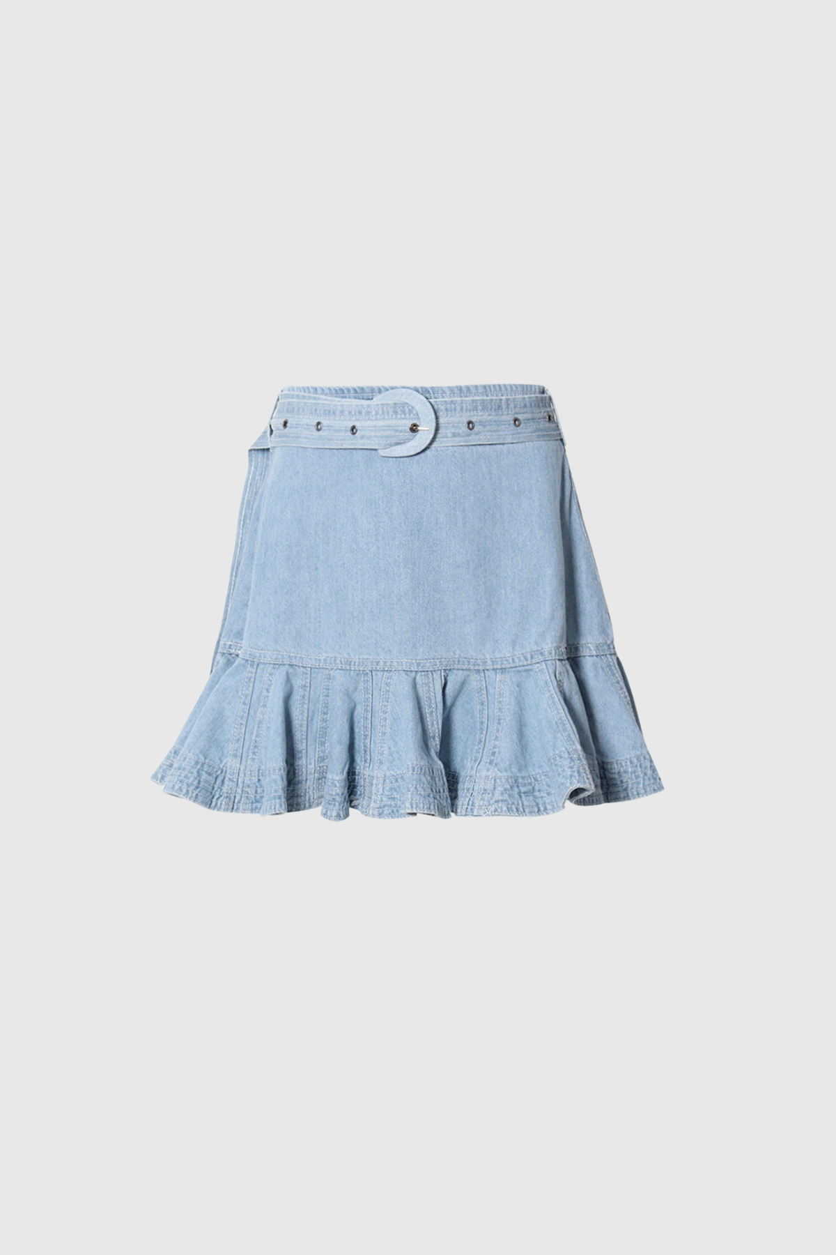Drahoslava Ruffle Denim Mini Skirt