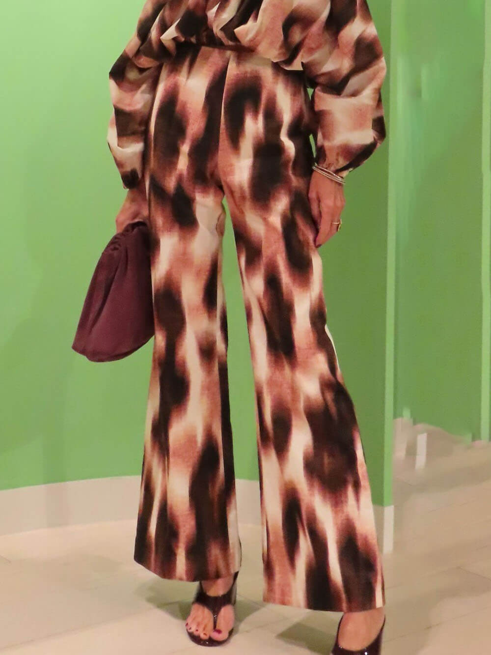 Unique Tie-Dye Off-Shoulder Batwing Sleeve Loose Top