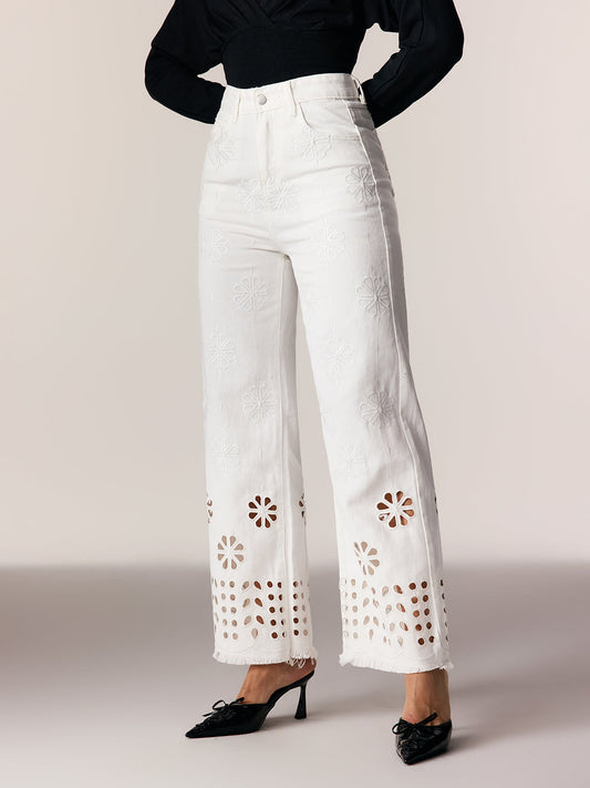 Edgar Embroidered Cutout Jeans
