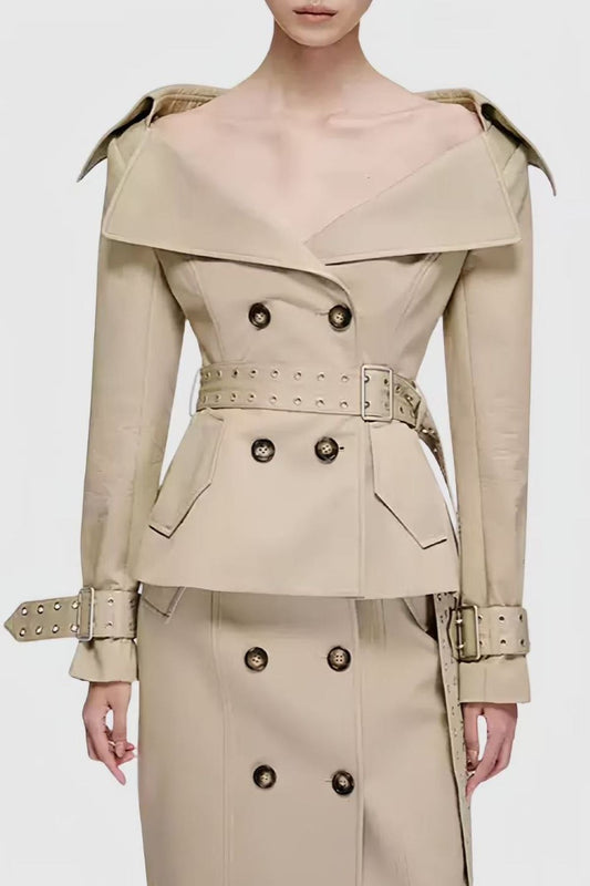 Ellina Double Breasted Short Trench
