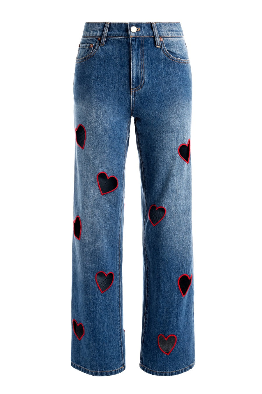 Elowen Heart Embroidered Cutout Jeans